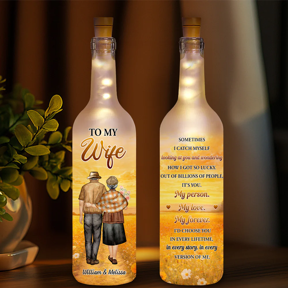How Lucky I Am - Personalized Custom Bottle Lamp