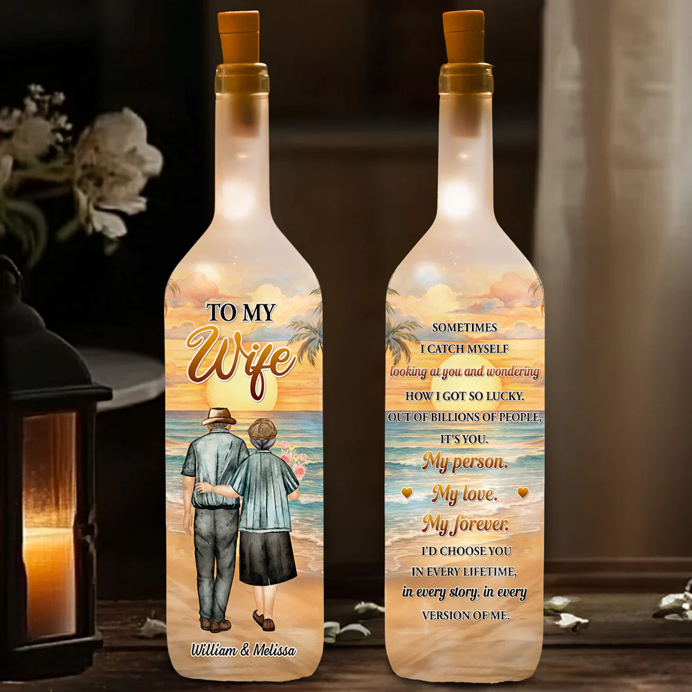 How Lucky I Am - Personalized Custom Bottle Lamp - Image 2