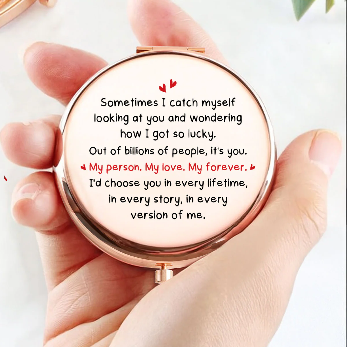How Lucky I Am - Personalized Custom Compact Mirror - Image 4