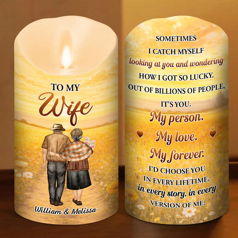 How Lucky I Am - Personalized Custom LED Candle - Image 2