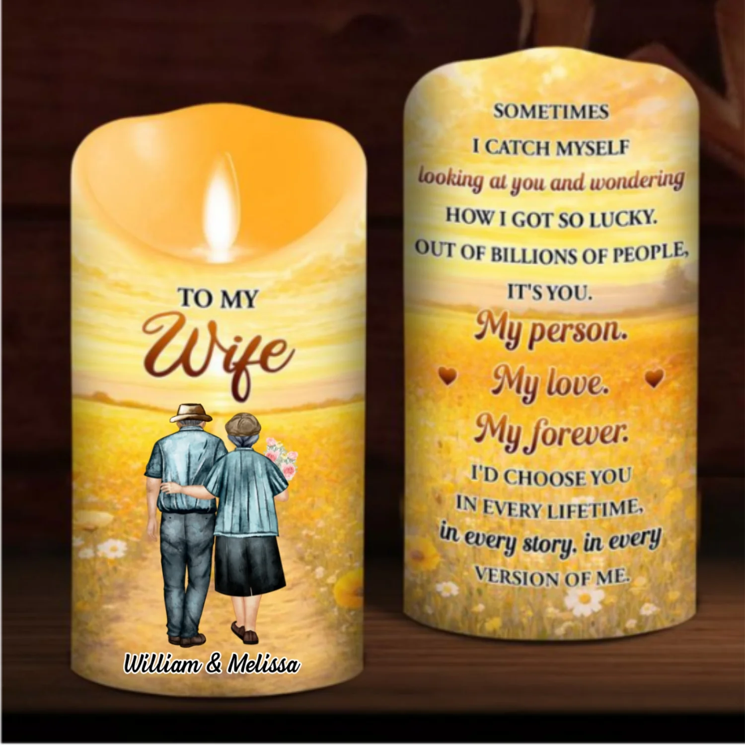 How Lucky I Am - Personalized Custom LED Candle - Image 6