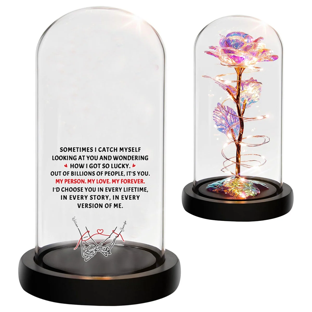 How Lucky I Am - Personalized Custom Sparkly Rose - Image 5