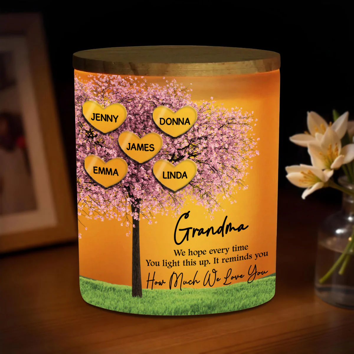 How Much We Love You - Personalized Custom Glass Jar With LED Candle