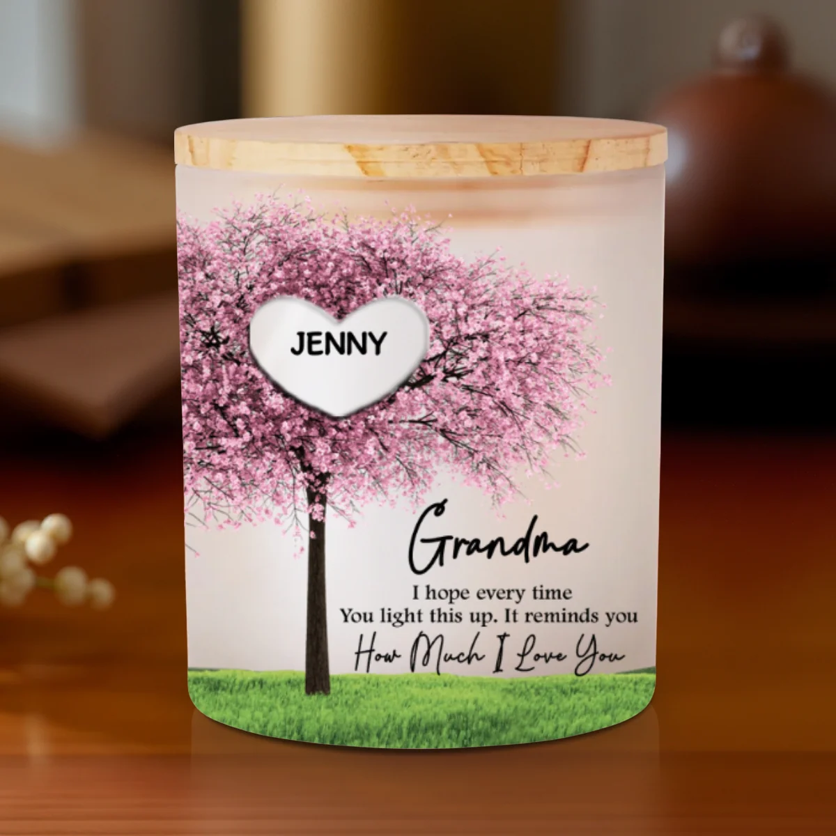 How Much We Love You - Personalized Custom Glass Jar With LED Candle - Image 6