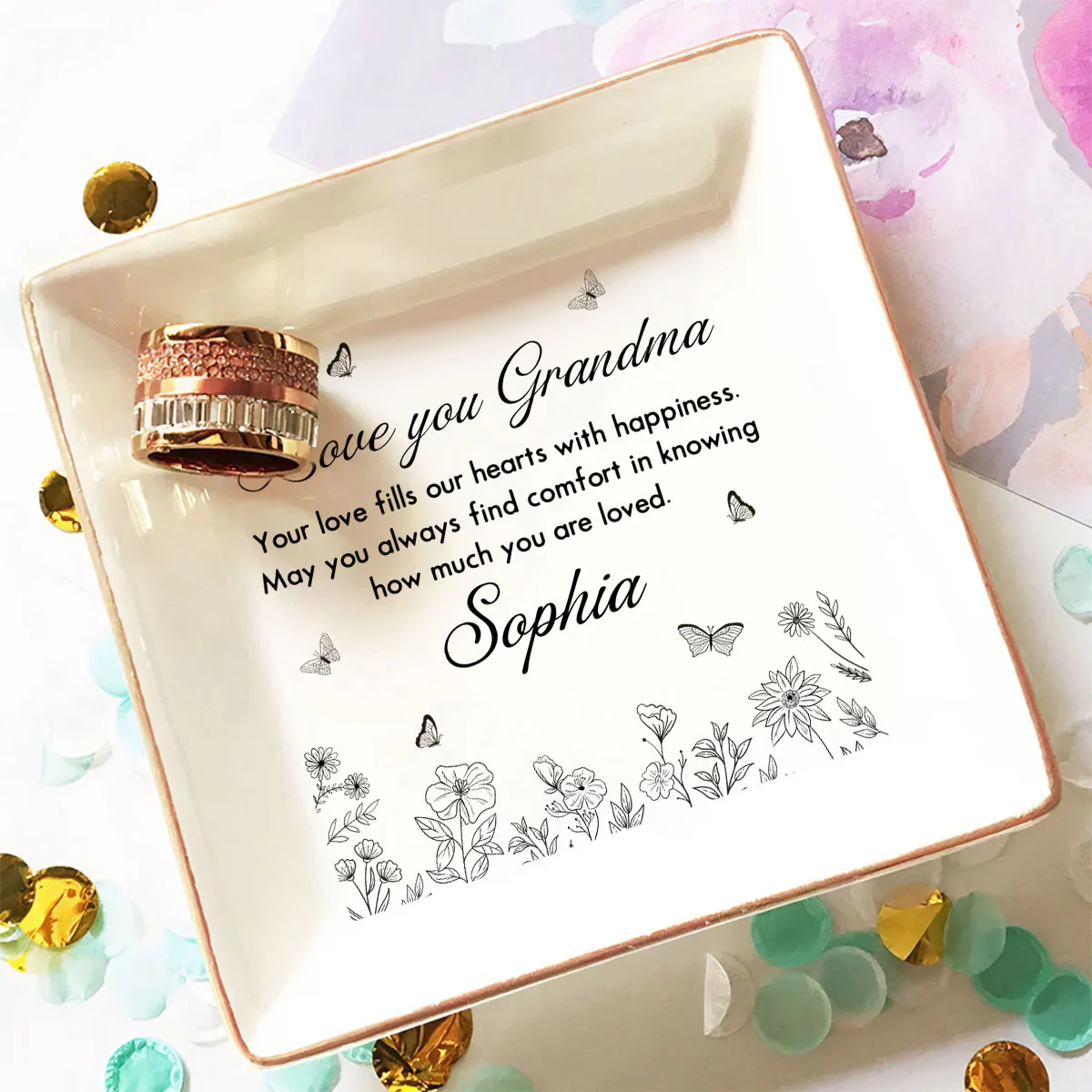 How Much You Are Loved - Personalized Custom Jewelry Dish - Image 2