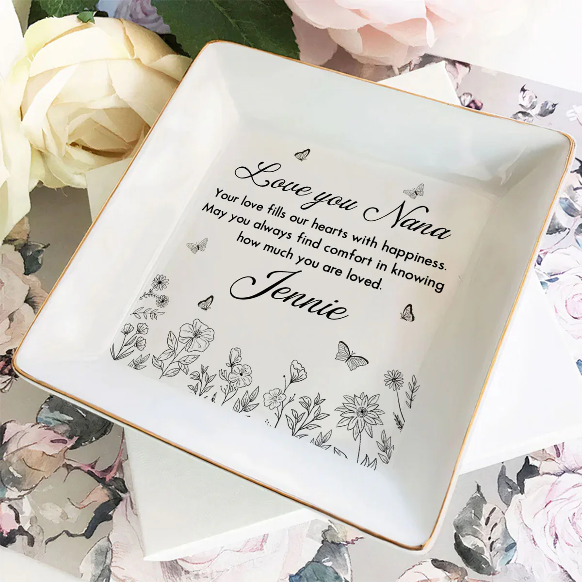 How Much You Are Loved - Personalized Custom Jewelry Dish - Image 3