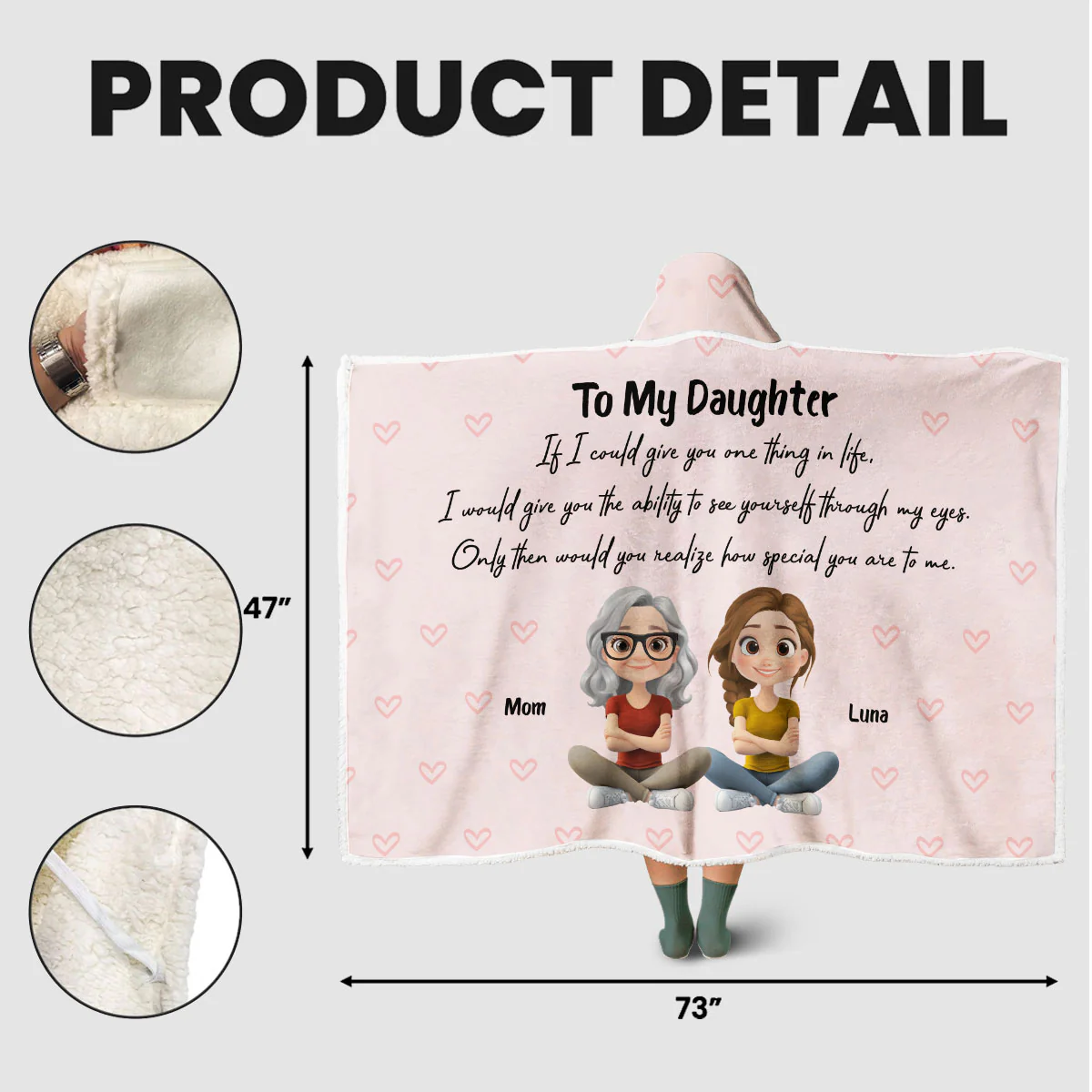How Special You Are - Personalized Custom Hooded Blanket - Image 5