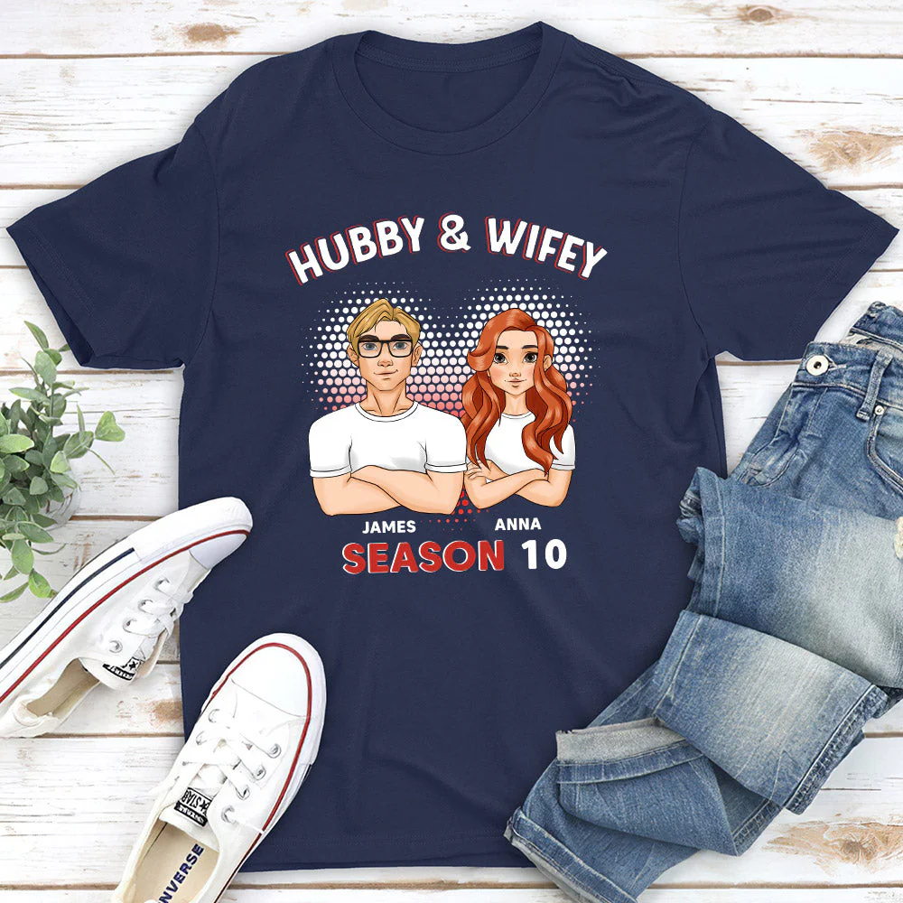Hubby And Wifey - Personalized Custom Classic T-shirt - Image 2
