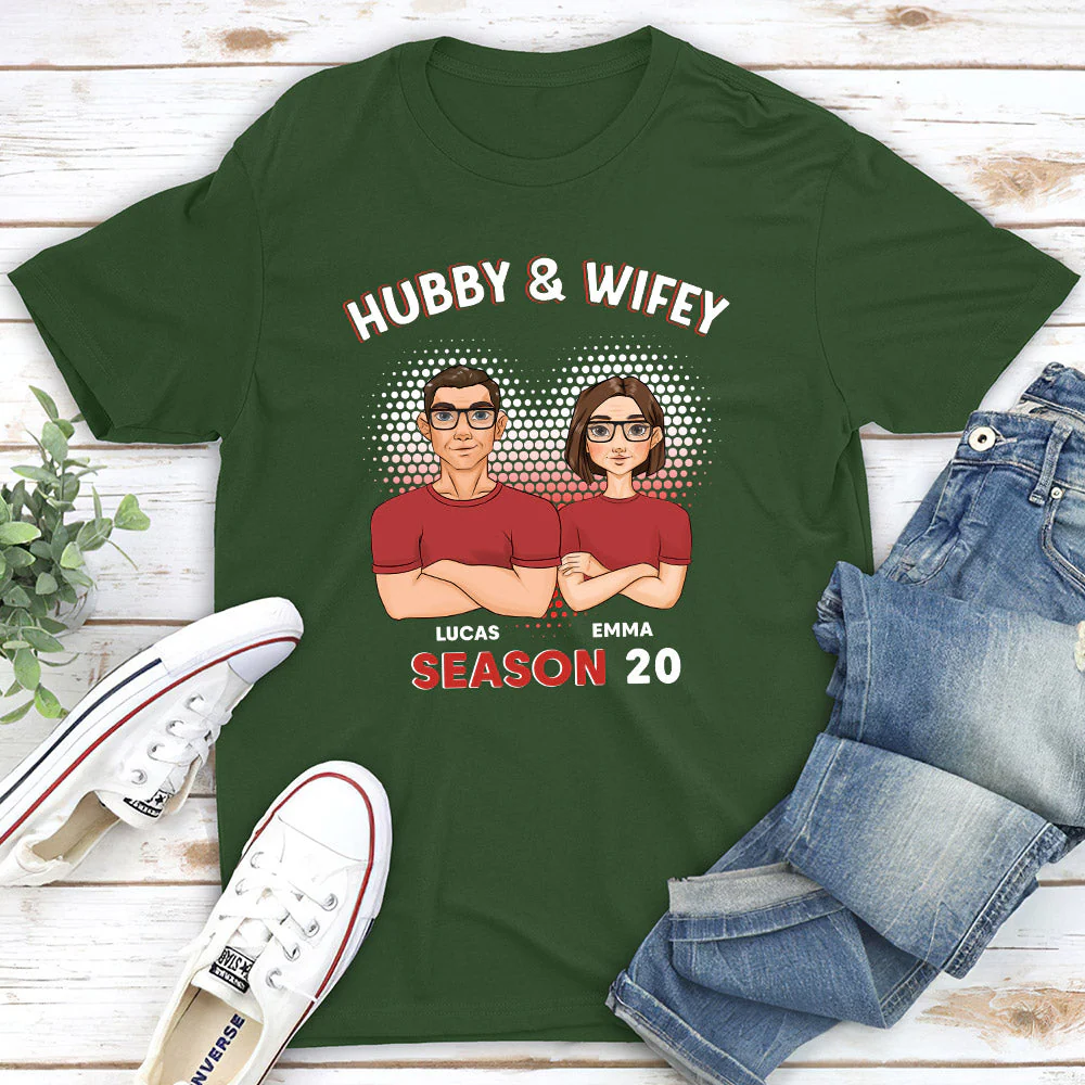 Hubby And Wifey - Personalized Custom Classic T-shirt - Image 3