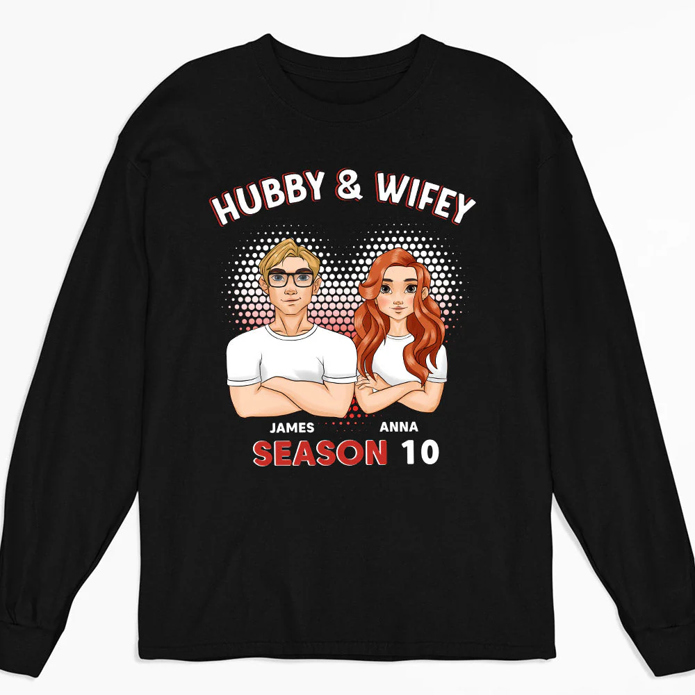 Hubby And Wifey - Personalized Custom Long Sleeve T-shirt