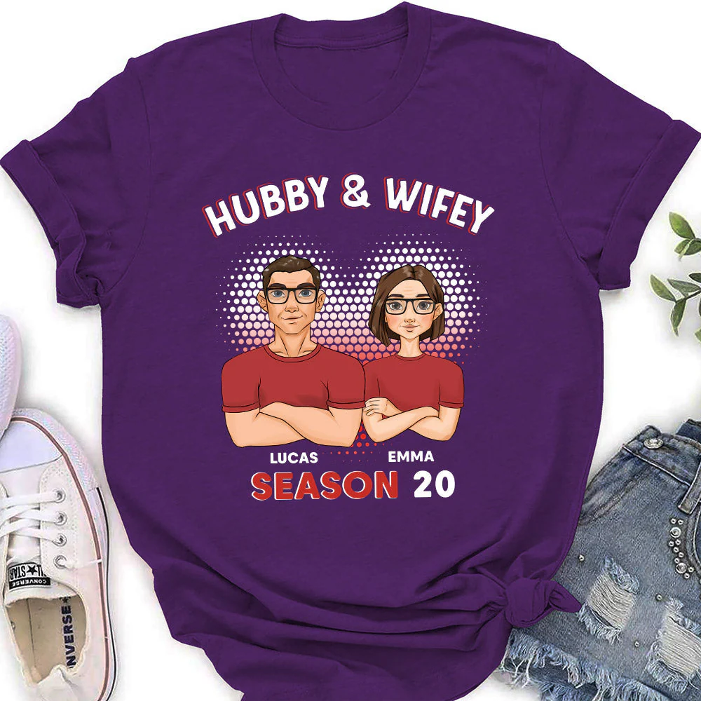 Hubby And Wifey - Personalized Custom Women's T-shirt - Image 3