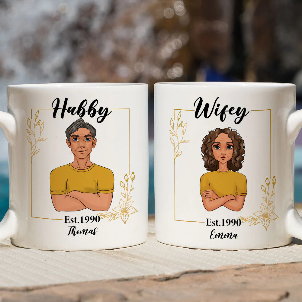 Hubby Wifey - Personalized Custom Coffee Mug - Image 4