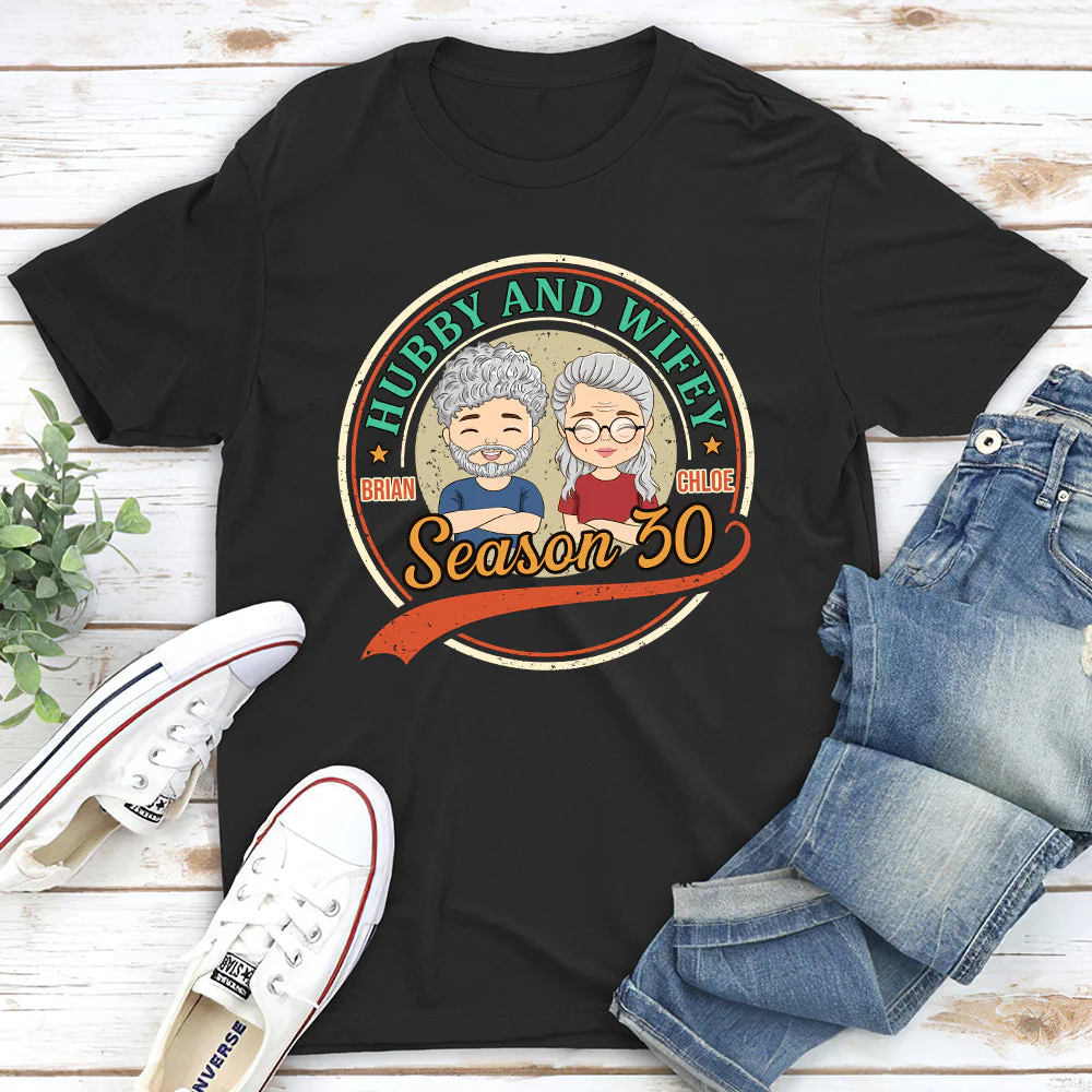 Hubby & Wifey - Personalized Custom Classic T-shirt - Image 3