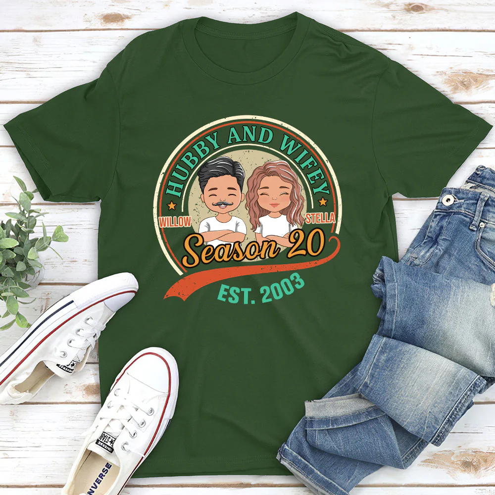 Hubby & Wifey - Personalized Custom Classic T-shirt - Image 4