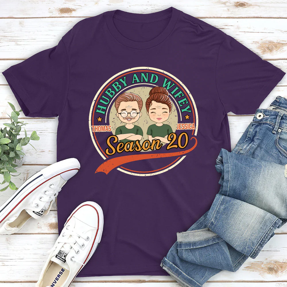 Hubby & Wifey - Personalized Custom Classic T-shirt - Image 5