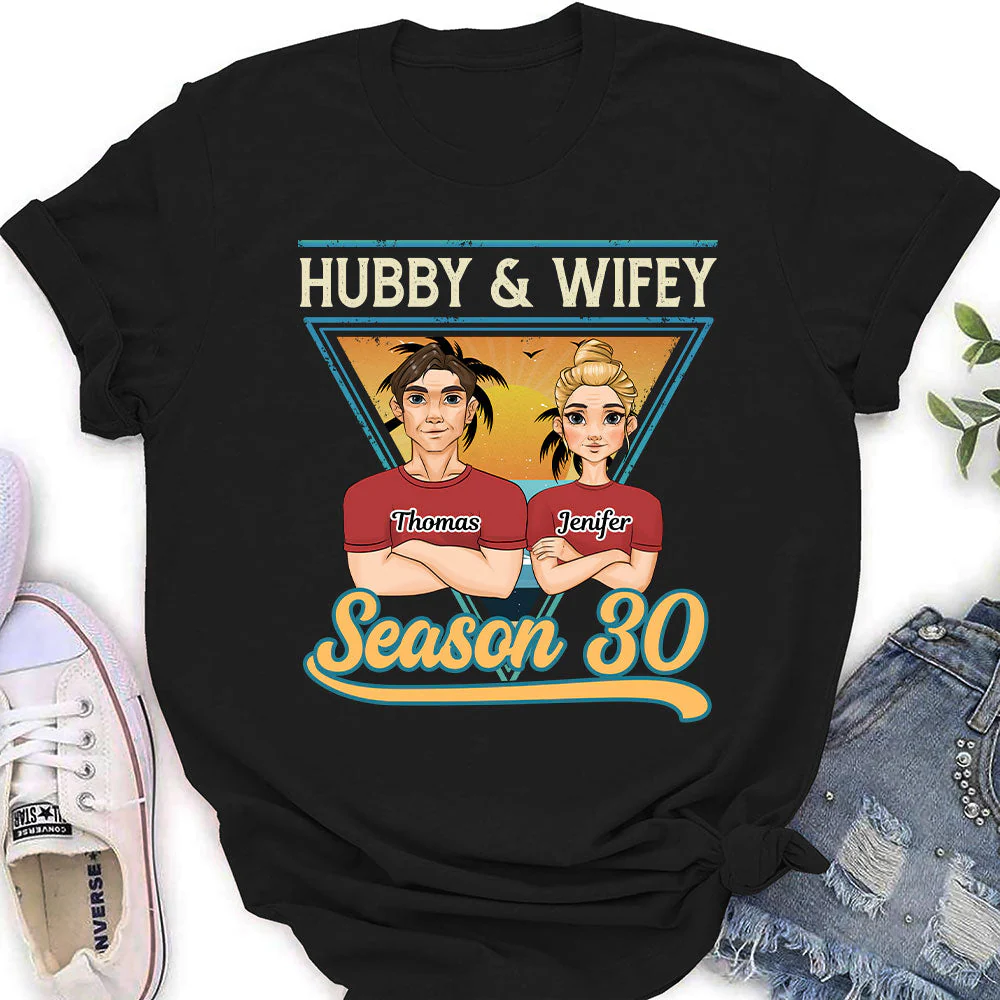 Hubby And Wifey Season  - Personalized Custom Women's T-shirt - Image 2