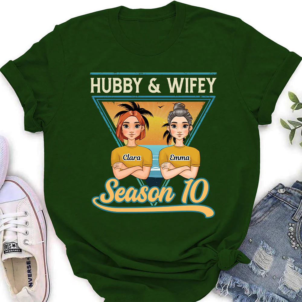 Hubby And Wifey Season  - Personalized Custom Women's T-shirt - Image 6