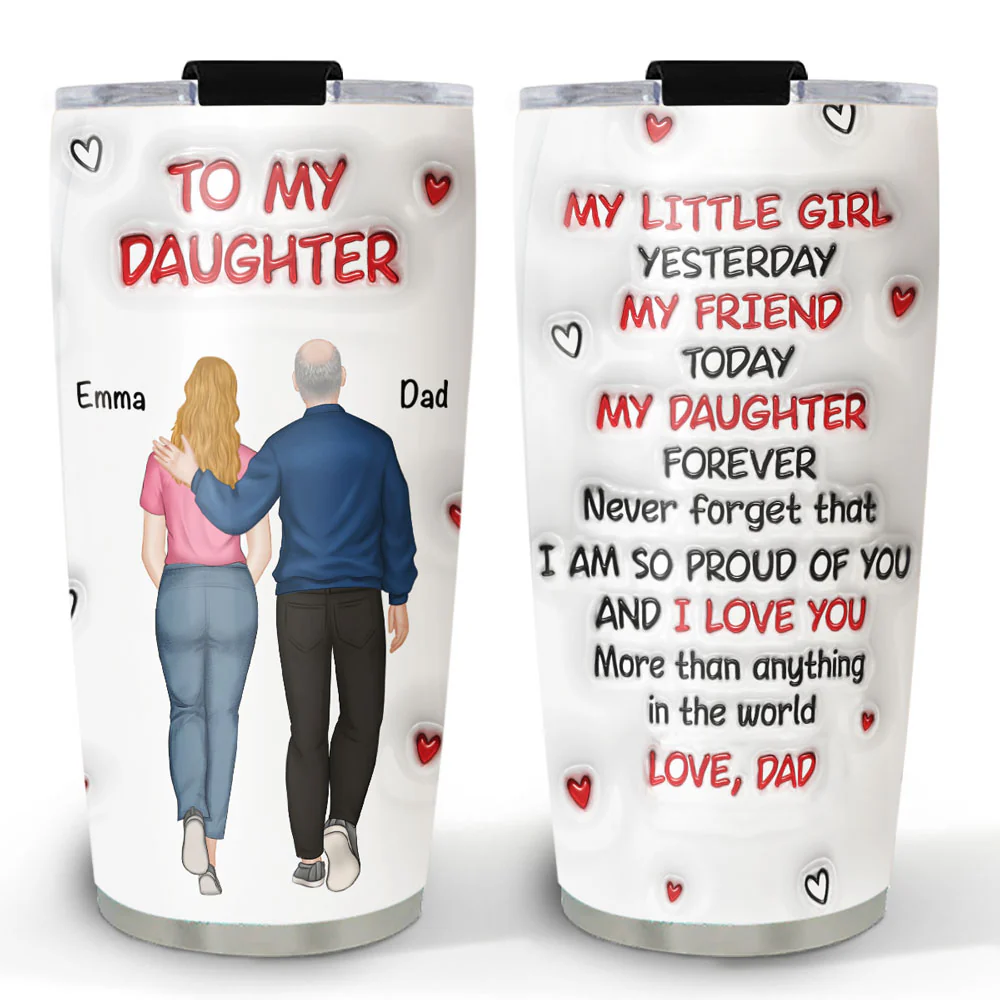 Hug From Dad - Personalized Custom 3D Inflated Effect Tumbler