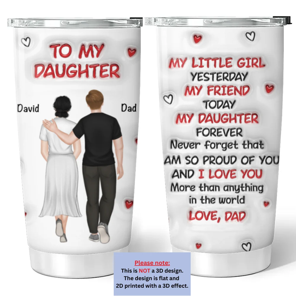Hug From Dad - Personalized Custom 3D Inflated Effect Tumbler - Image 6