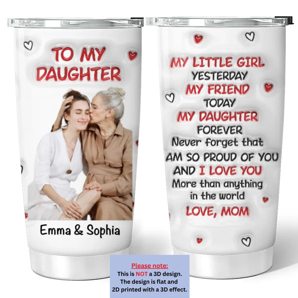 Hug From Mom Custom Photo - Personalized Custom 3D Inflated Effect Tumbler - Image 5