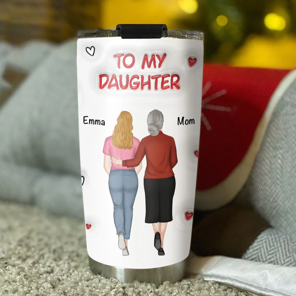 Hug From Mom - Personalized Custom 3D Inflated Effect Tumbler - Image 3