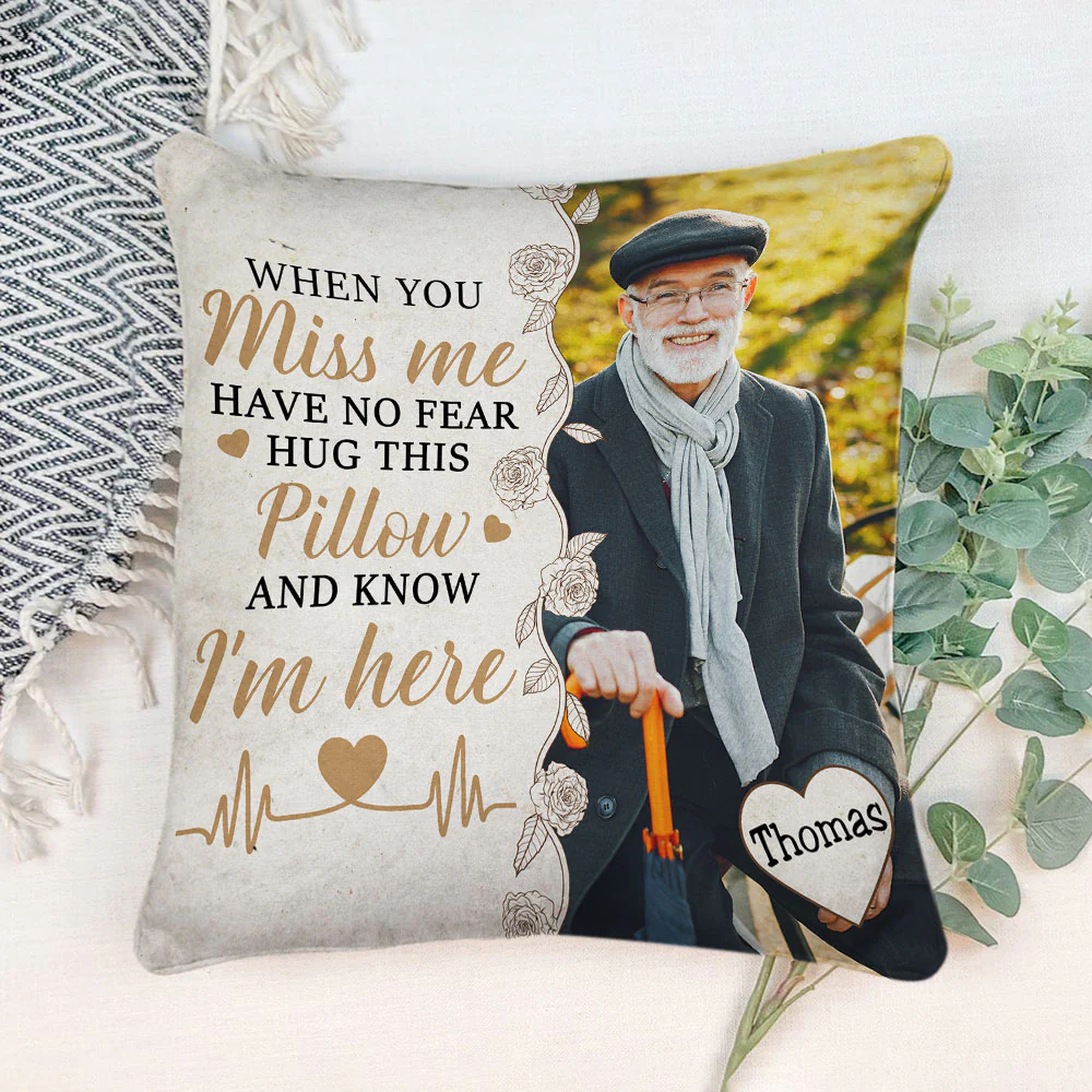 Hug This Pillow And Know I'm Here - Personalized Custom Throw Pillow - Image 2
