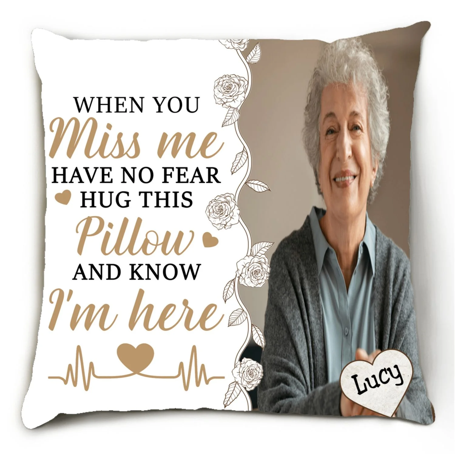 Hug This Pillow And Know I'm Here - Personalized Custom Throw Pillow - Image 5