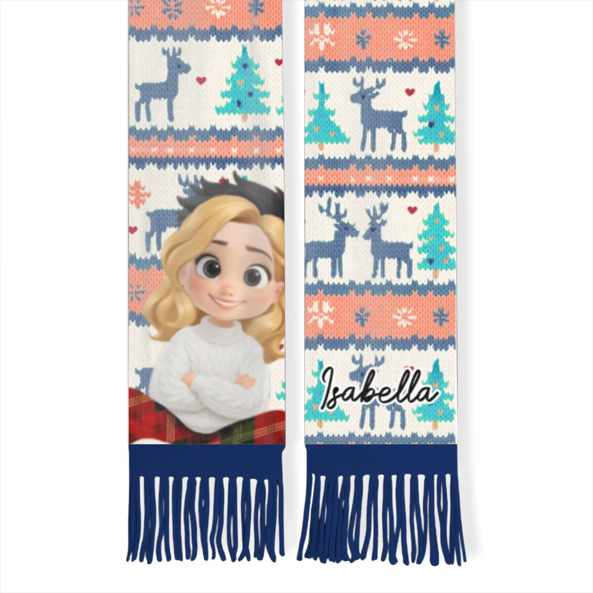 Human Cartoon - Personalized Custom Scarf - Image 10