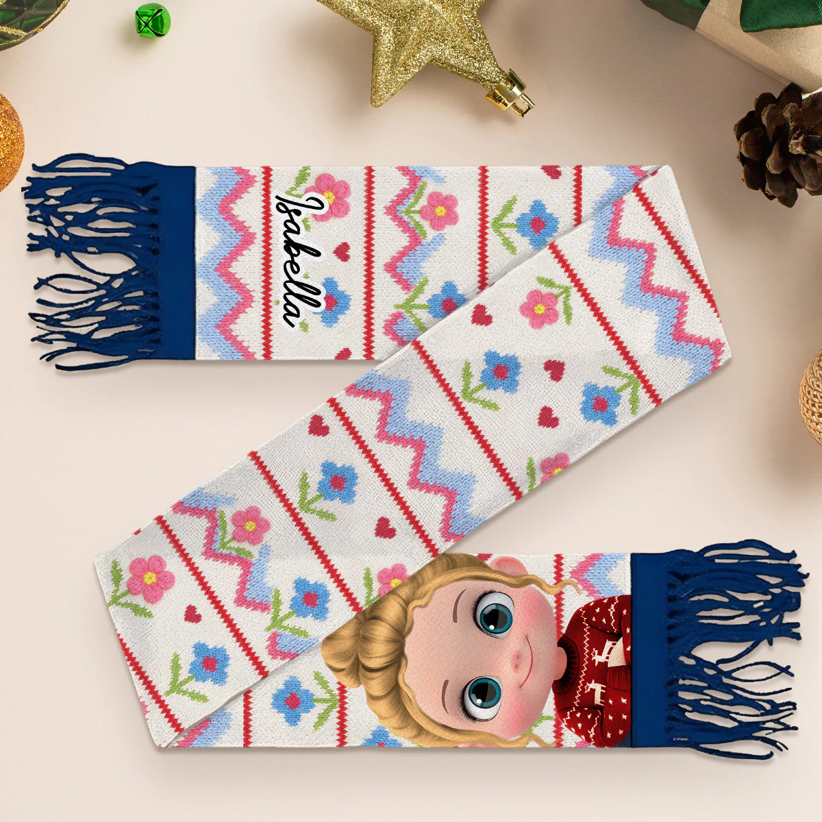 Human Cartoon - Personalized Custom Scarf - Image 5