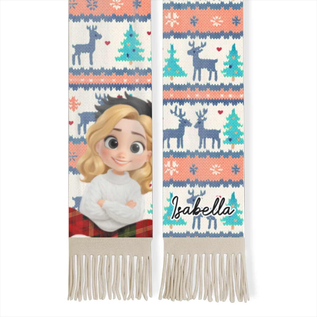 Human Cartoon - Personalized Custom Scarf - Image 8