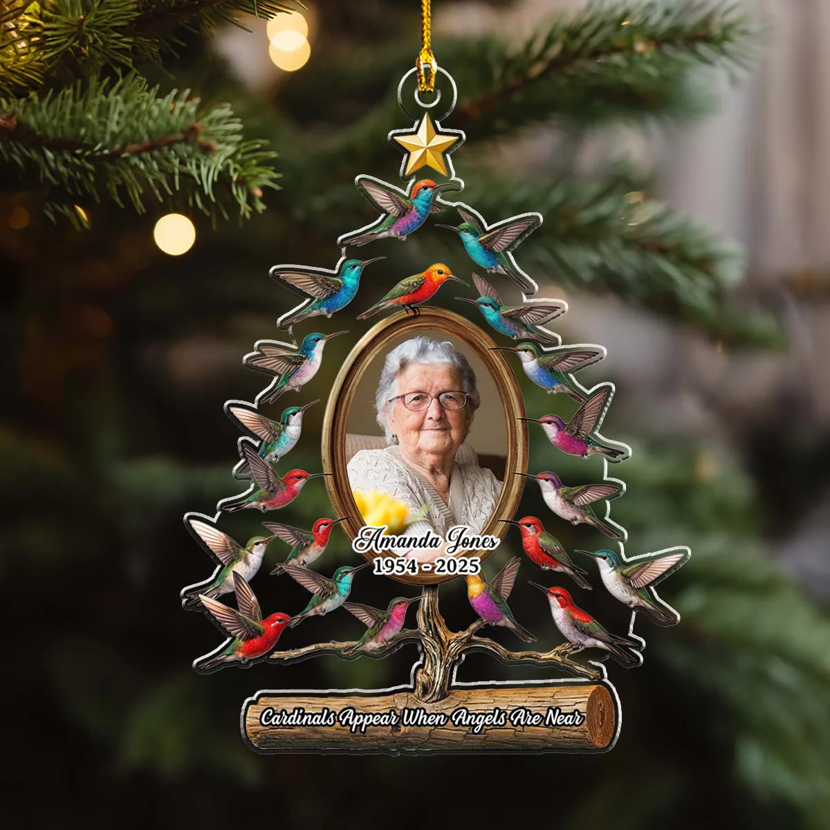 Hummingbird - Personalized Custom Acrylic Ornament - Image 2