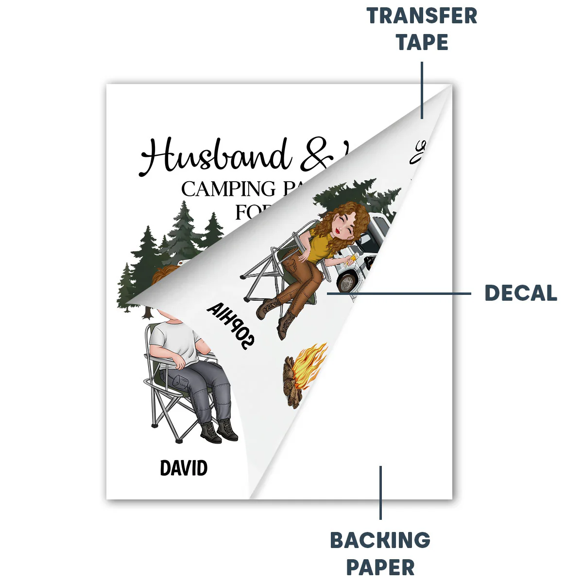Husband And Wife Camping Partners For Life - Personalized Custom Decal - Image 4