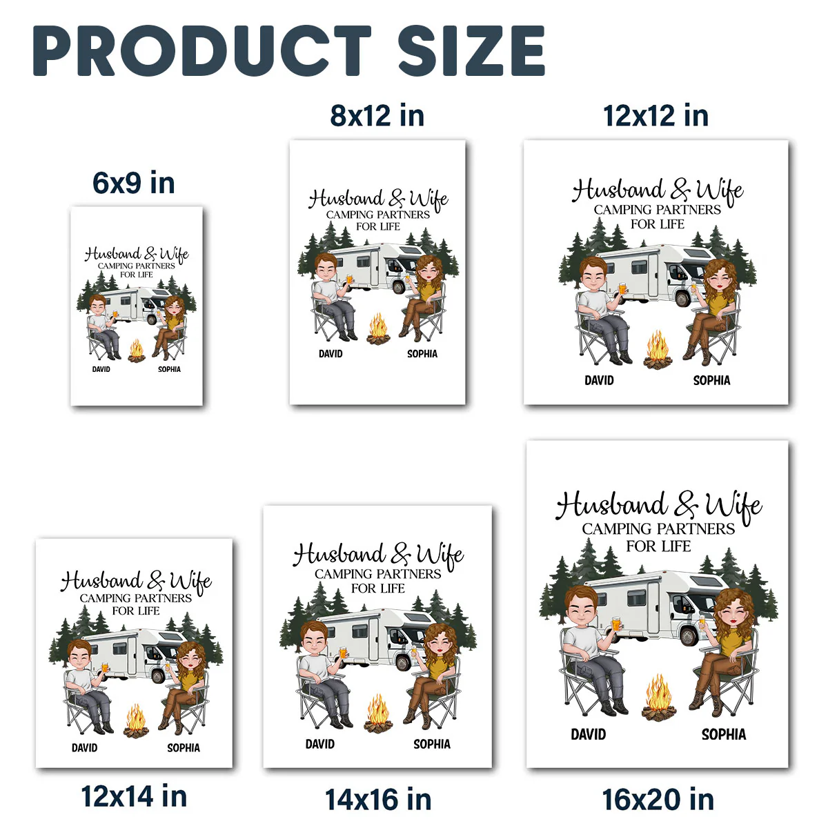 Husband And Wife Camping Partners For Life - Personalized Custom Decal - Image 5