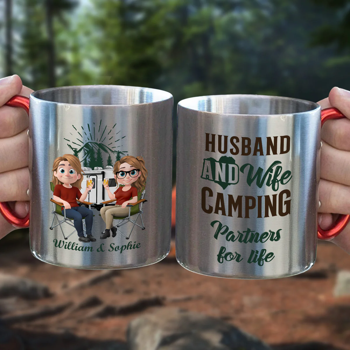 Husband And Wife - Personalized Custom Carabiner Mug - Image 2
