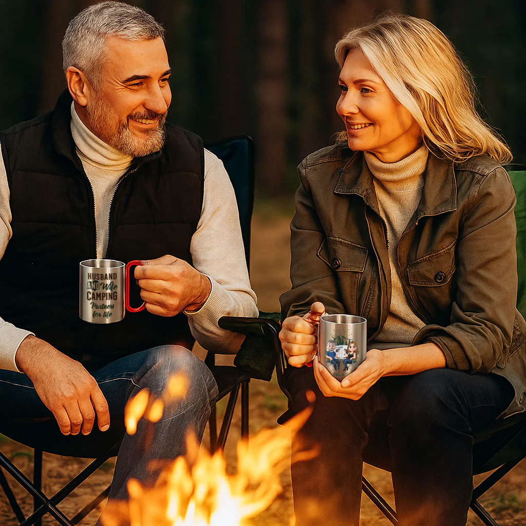 Husband And Wife - Personalized Custom Carabiner Mug - Image 3