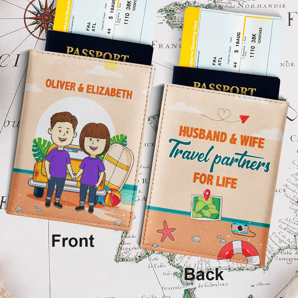 Husband And Wife - Personalized Custom Passport Cover - Image 2
