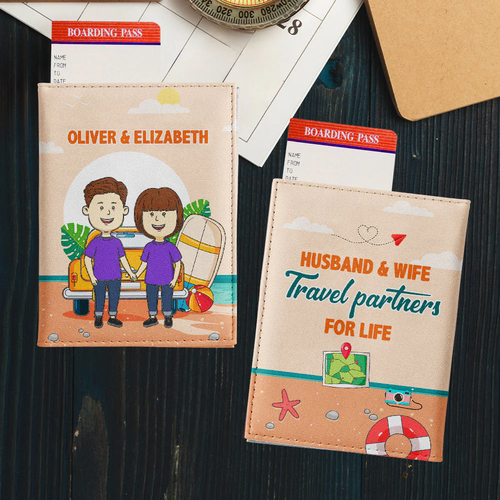 Husband And Wife - Personalized Custom Passport Cover - Image 3