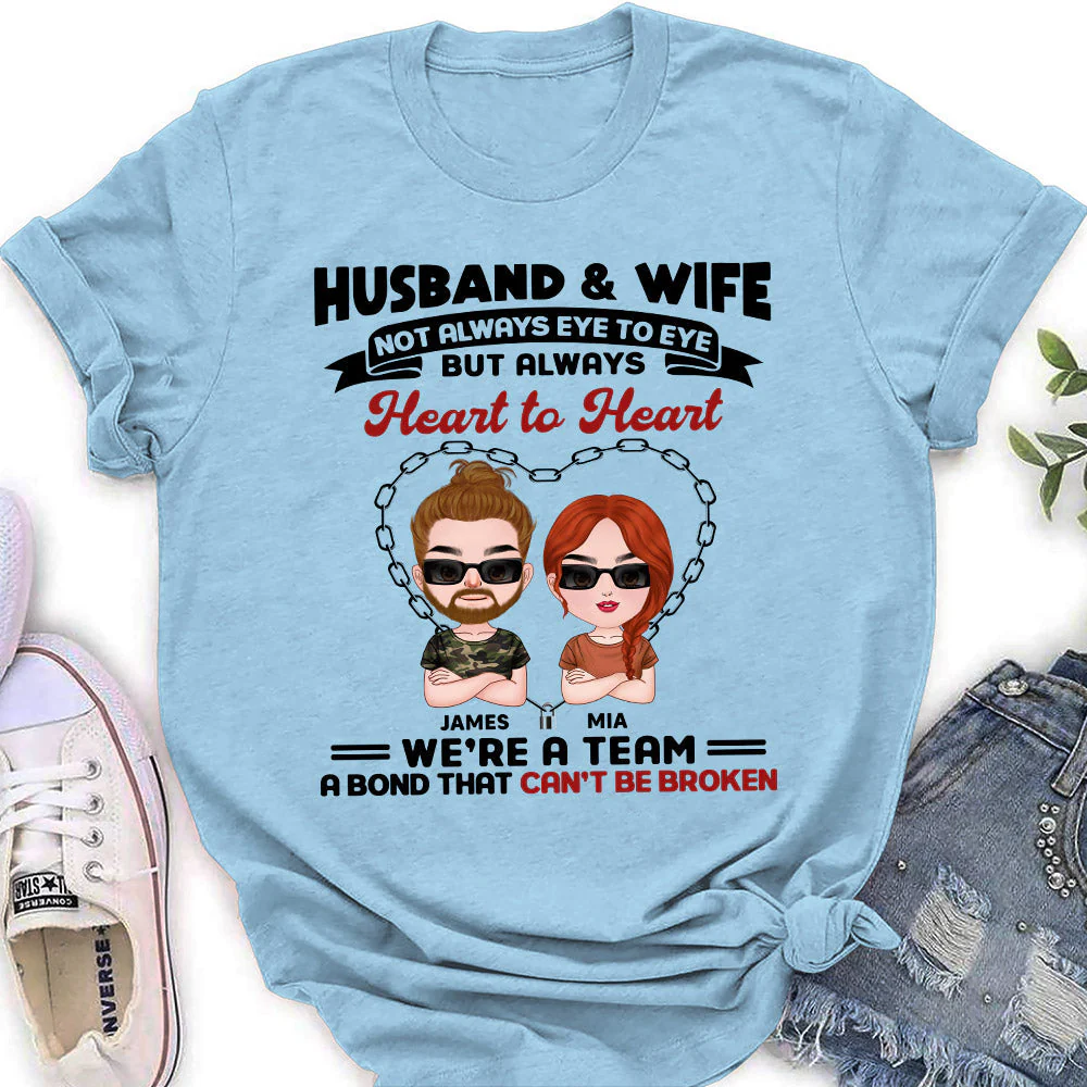 Husband And Wife - Personalized Custom Women's T-shirt - Image 2