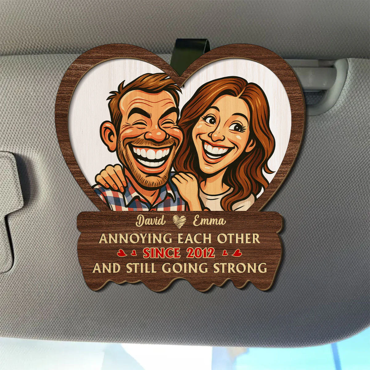 Husband And Wife Still Going Strong - Personalized Custom Car Visor Clip - Image 5