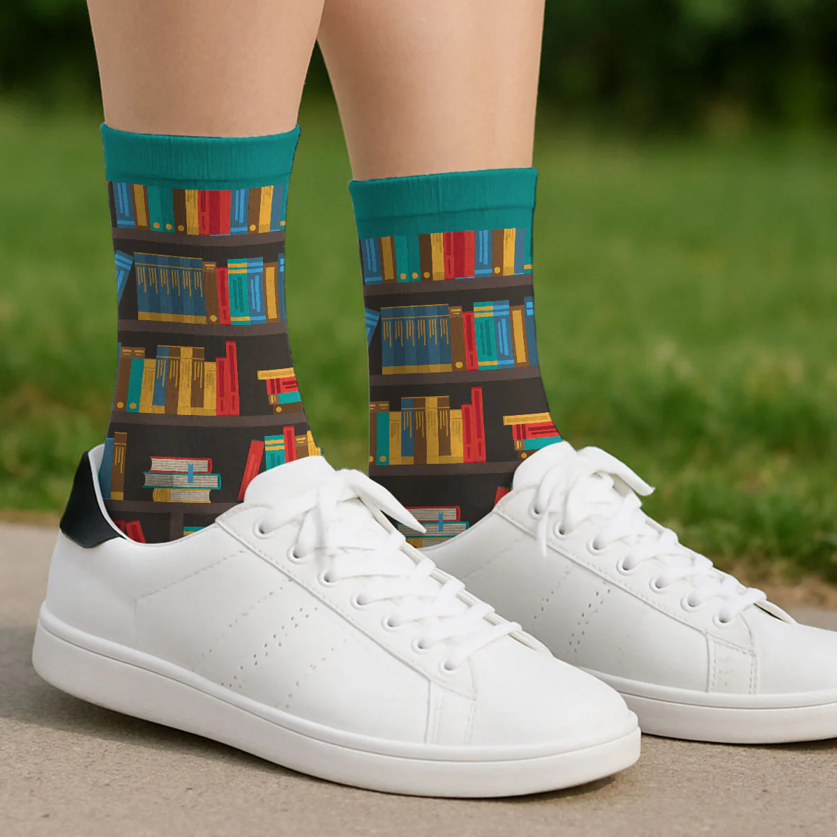 I Am A Bookaholic - Personalized Custom Crew Socks - Image 4
