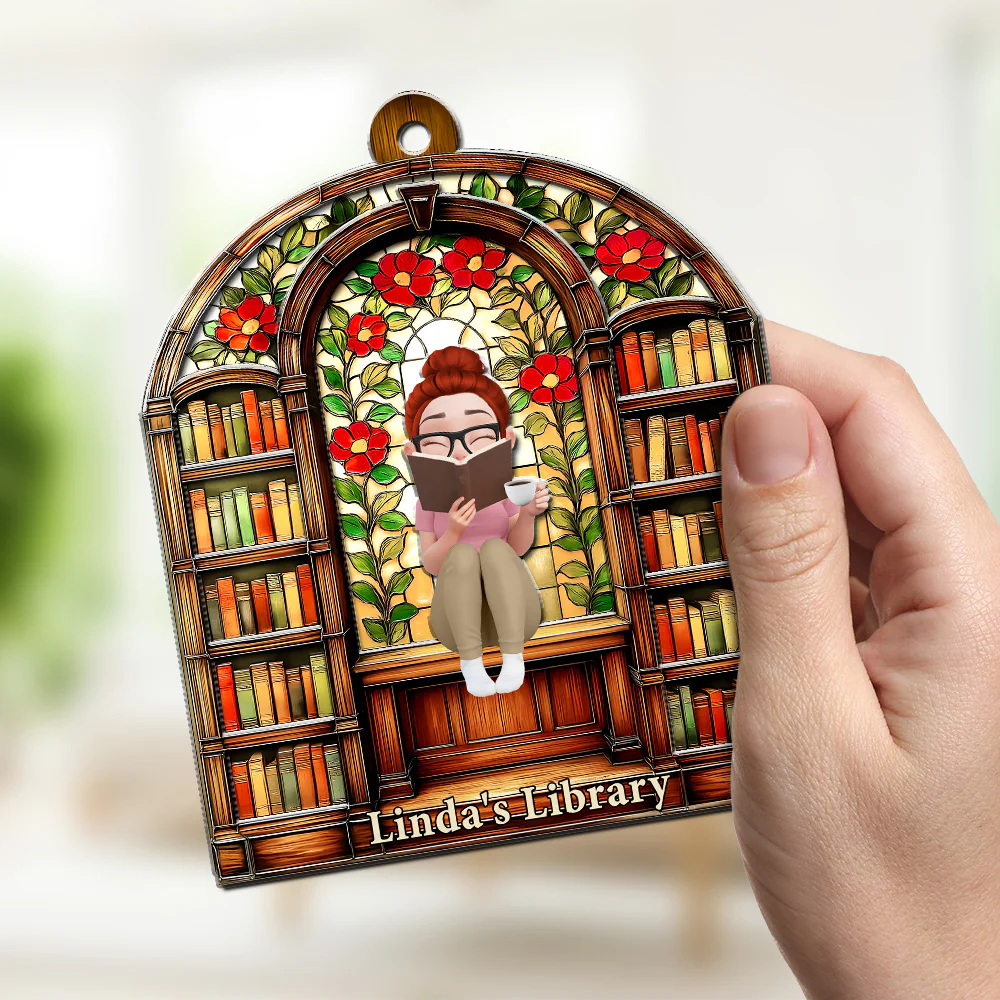 I Am A Bookworm - Personalized Custom Suncatcher - Image 2