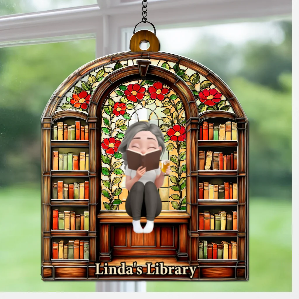 I Am A Bookworm - Personalized Custom Suncatcher - Image 6