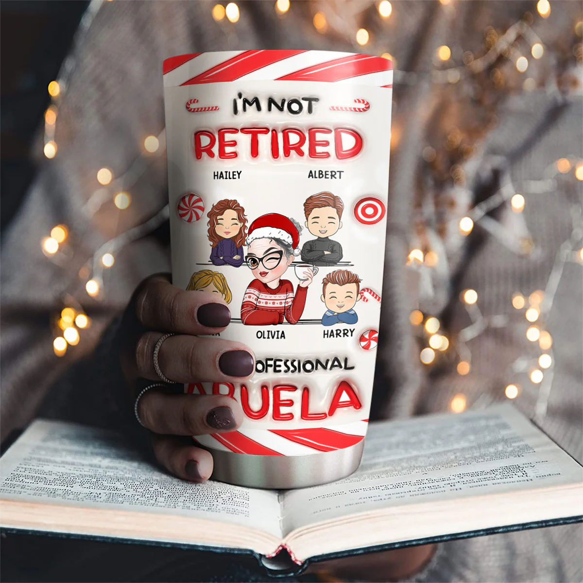 I Am A Full Time Grandma - Personalized Custom 3D Inflated Effect Tumbler - Image 4
