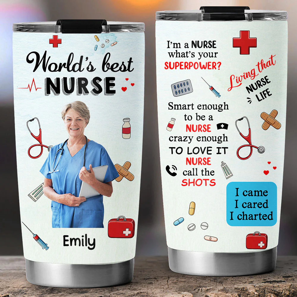 I Am A Nurse Photo - Personalized Custom Tumbler - Image 4