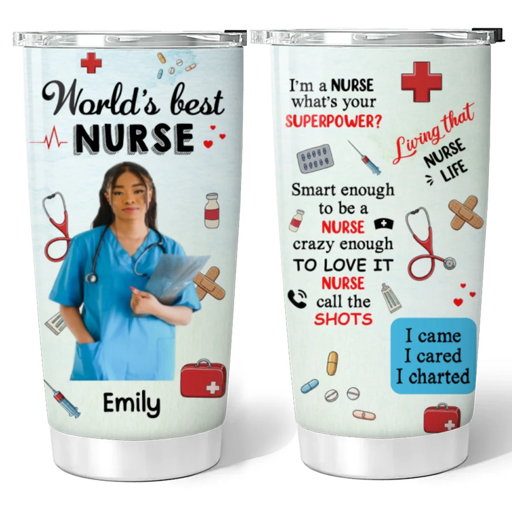 I Am A Nurse Photo - Personalized Custom Tumbler - Image 6
