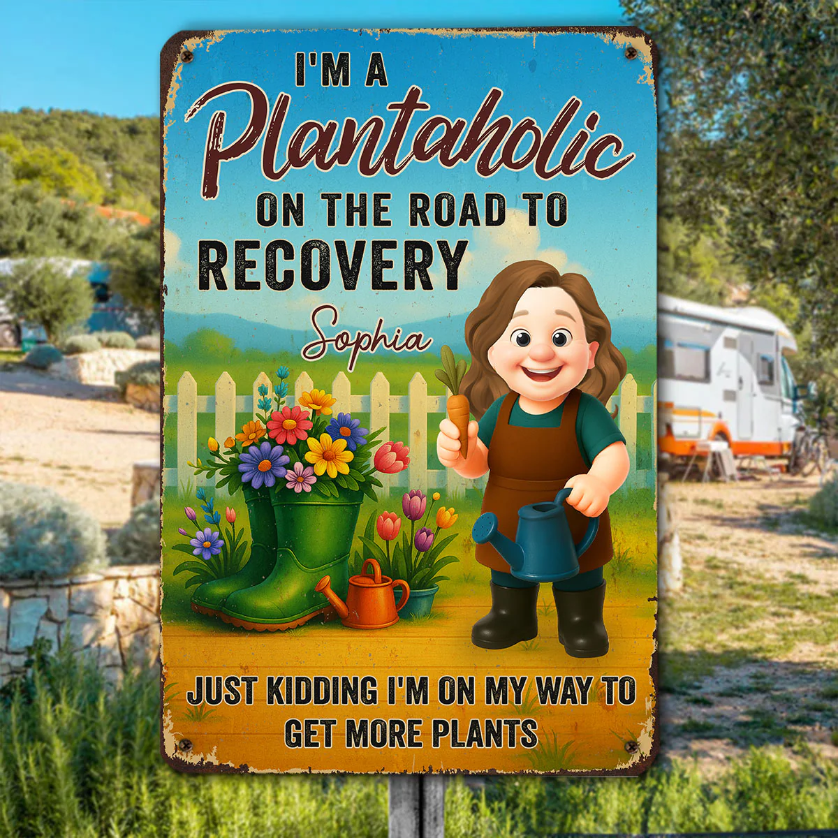 I Am A Plantaholic - Personalized Custom Metal Sign - Image 4