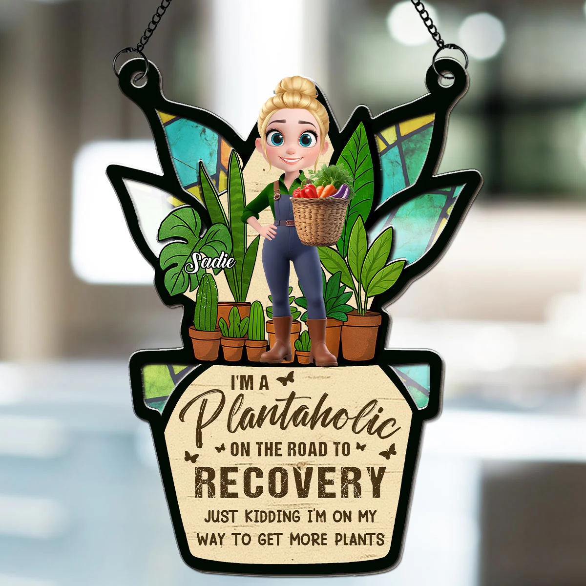 I Am A Plantaholic - Personalized Custom Suncatcher - Image 3