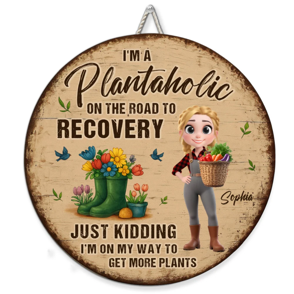 I Am A Plantaholic - Personalized Custom Wood Sign - Image 4