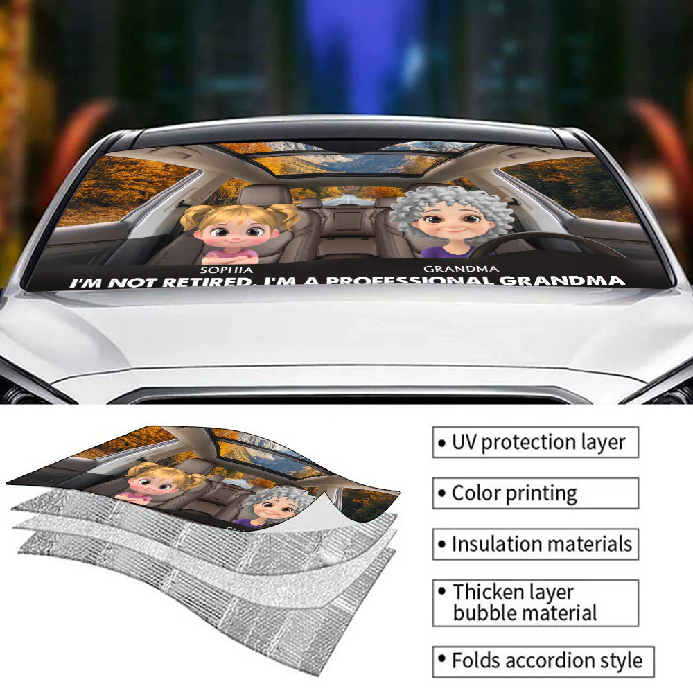 I Am A Professional Grandma - Personalized Custom Car Sunshade - Image 6