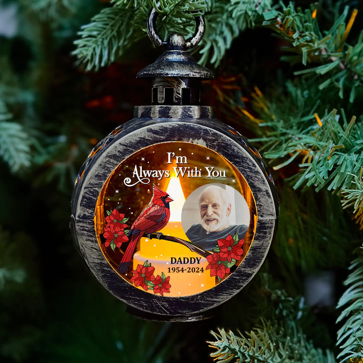 I Am Always With You - Personalized Custom Christmas Lantern - Image 2